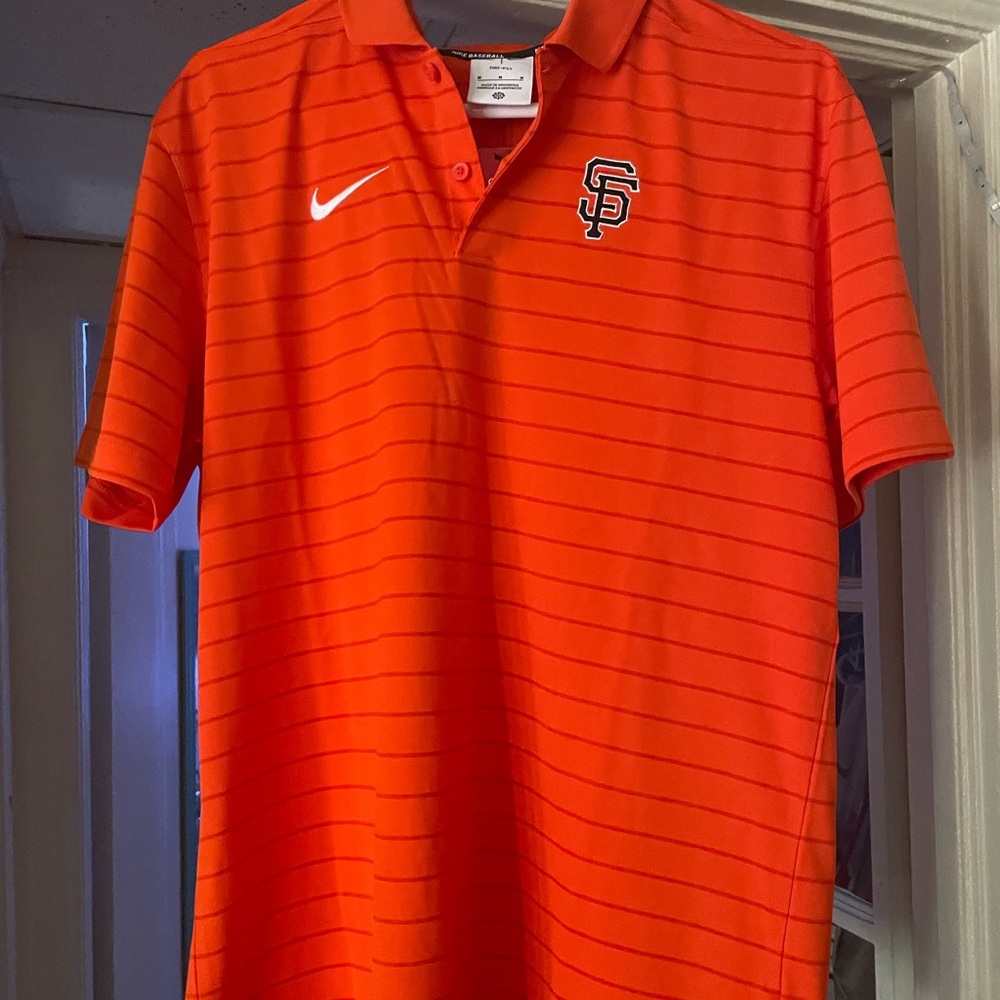 New With Tags Orange San Francisco Giants Dri-Fit Nike Baseball Golf Shirt